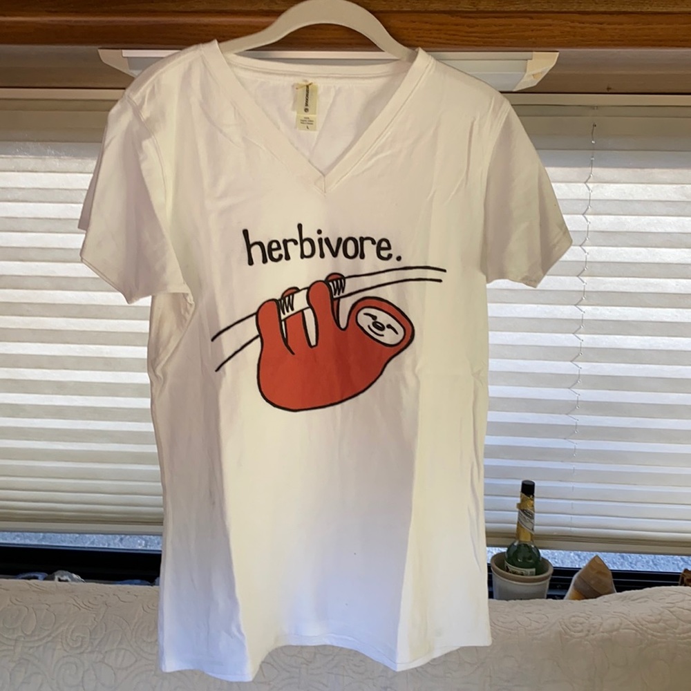 Vegan, eco printed shirt.